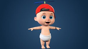 Cartoon Baby Rigged 3D Model