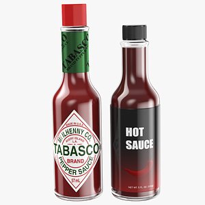 Two Hot Sauces Glass Bottles