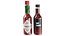Two Hot Sauces Glass Bottles 3D model
