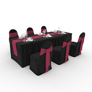 3D model Banquet Table and Chair 138