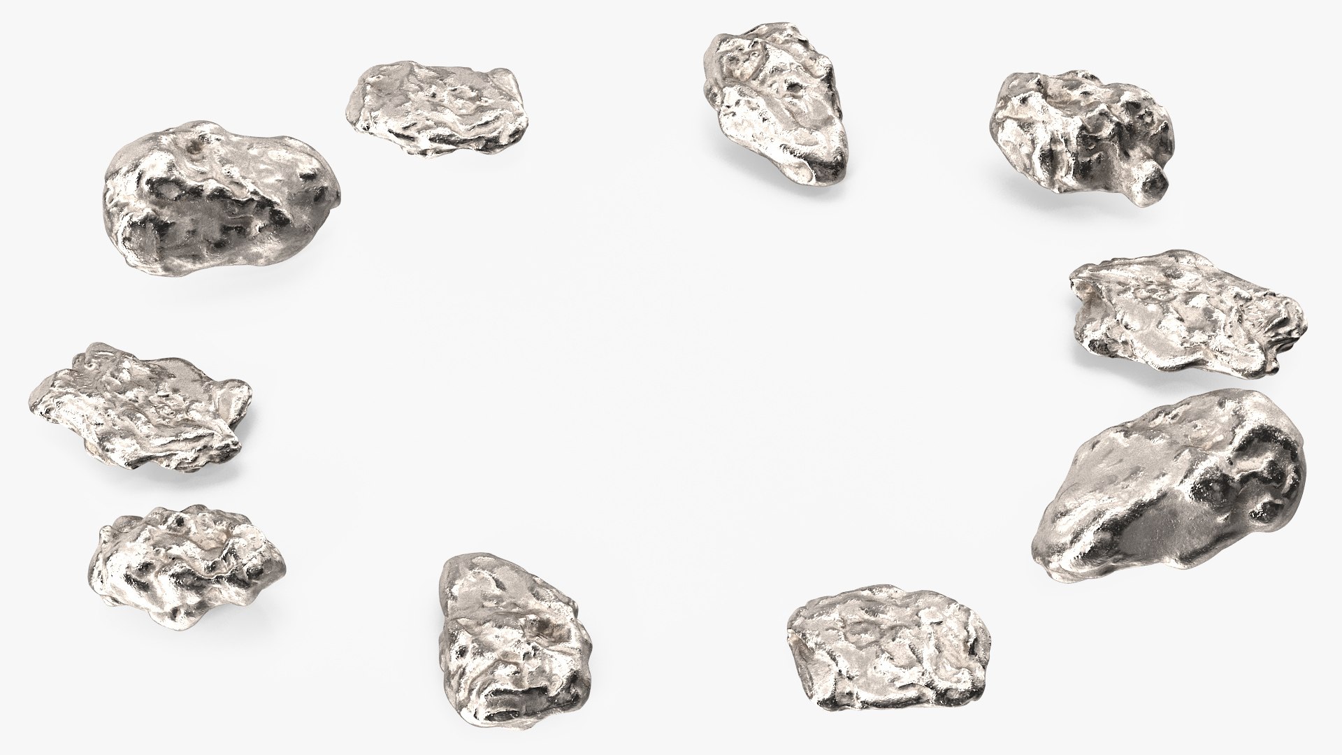 Metallic Silver Small Minerals 3D model preview