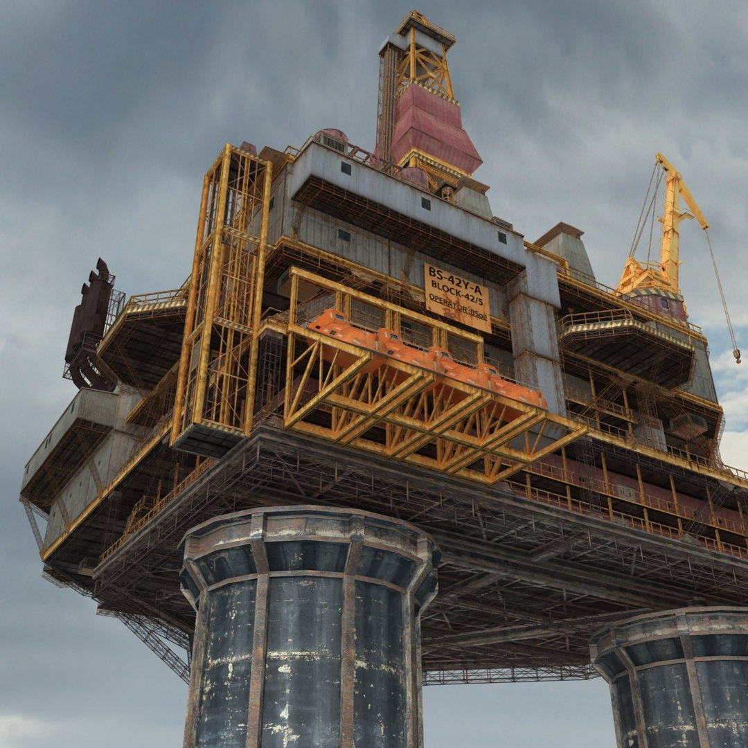 oil rig platform 3d model