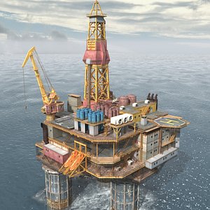 oil rig platform 3d model