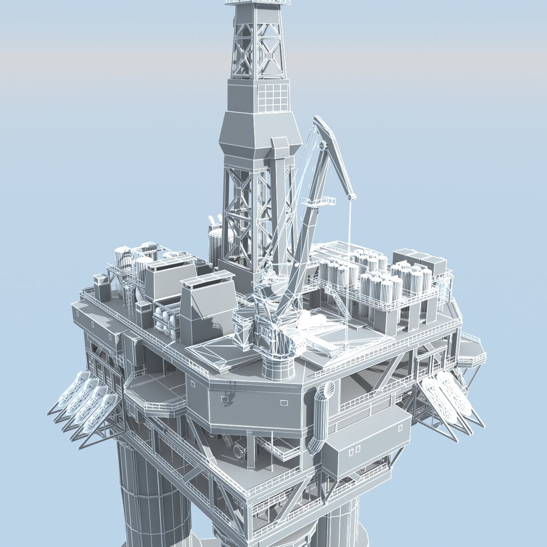 oil rig platform 3d model