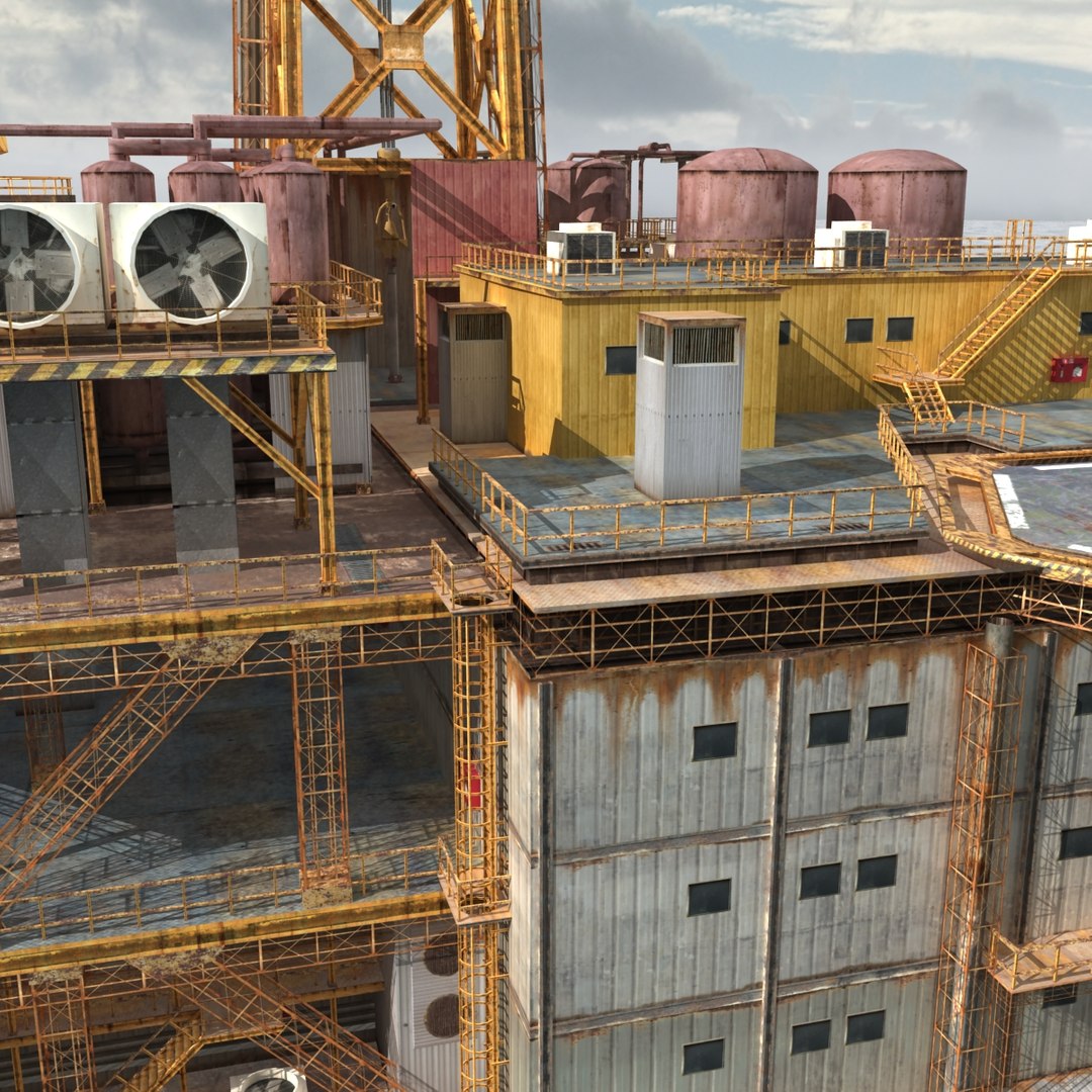 oil rig platform 3d model