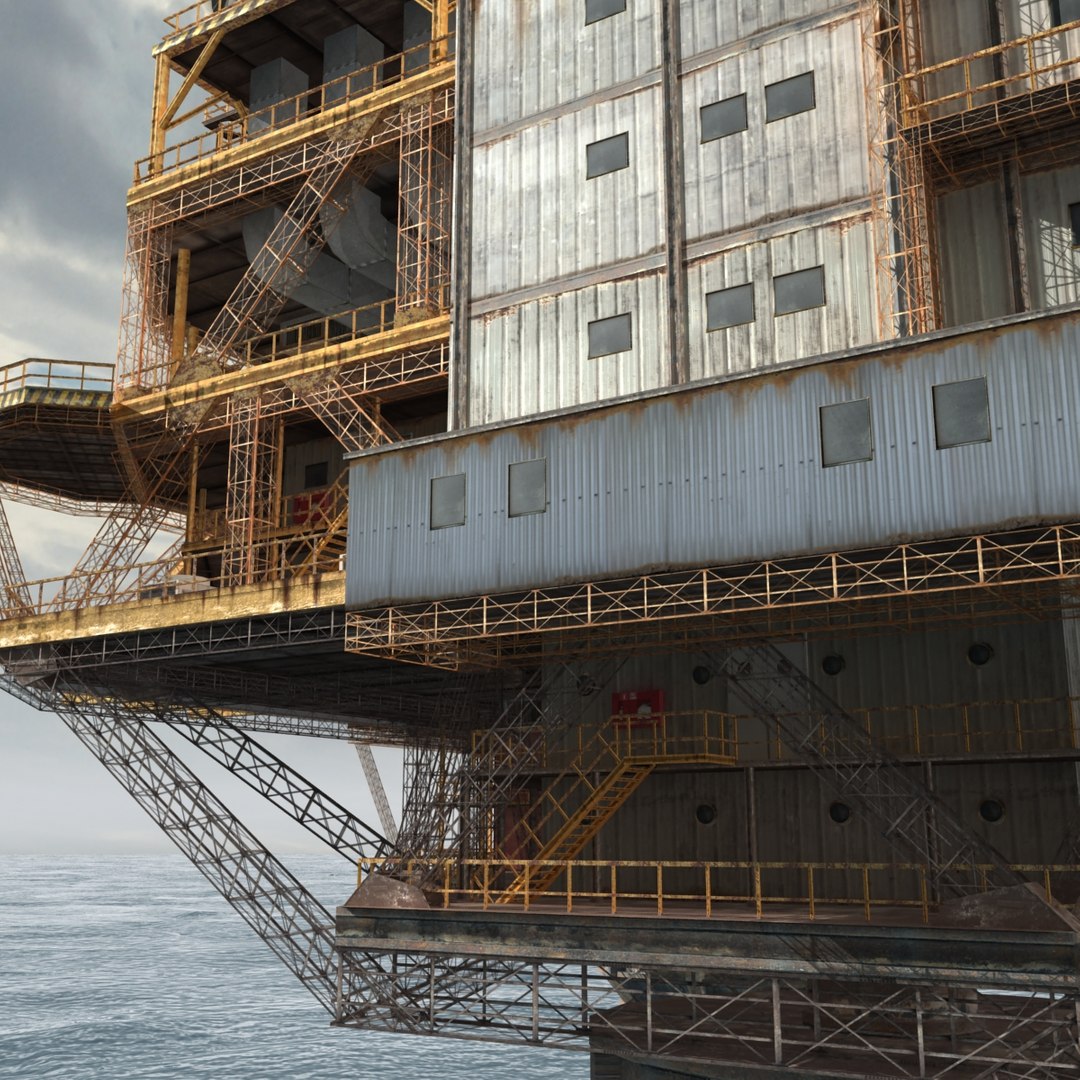 oil rig platform 3d model