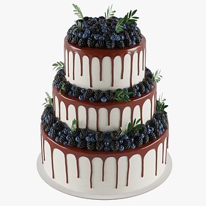 Wedding Berry Cake 02 model