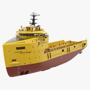 platform supply vessel rigged 3D model