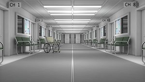 3D Hospital Hallway Corridor Sets model
