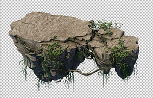 3D cave rock mountain