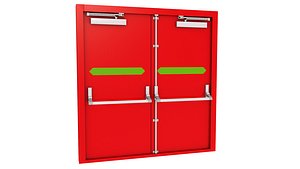 3D model Double Fire Exit Red