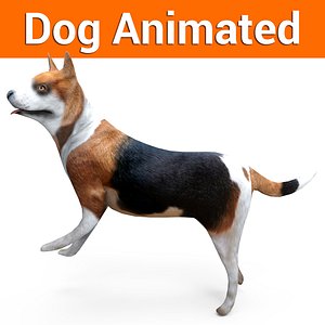 3D model german shepherd dog rigged