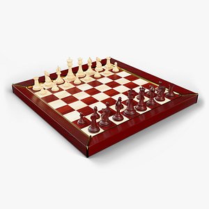 3D staunton chess set model