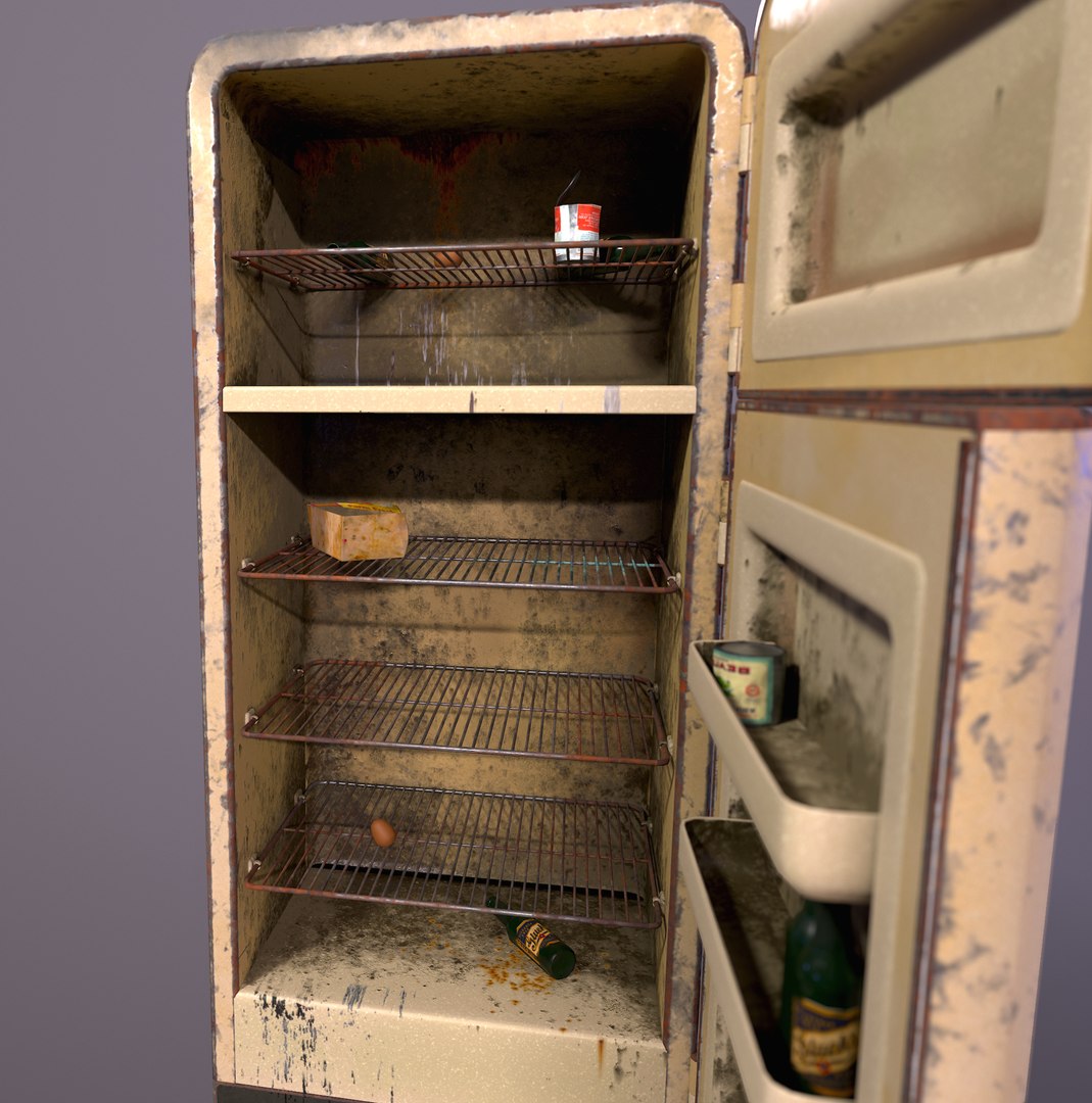 3D Old Rusty Refrigerator - TurboSquid 1986975