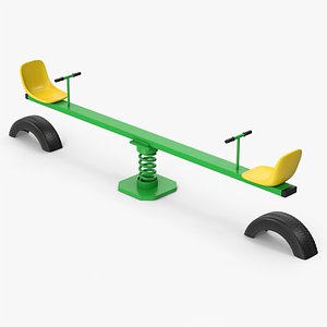 Green See Saw With Tires