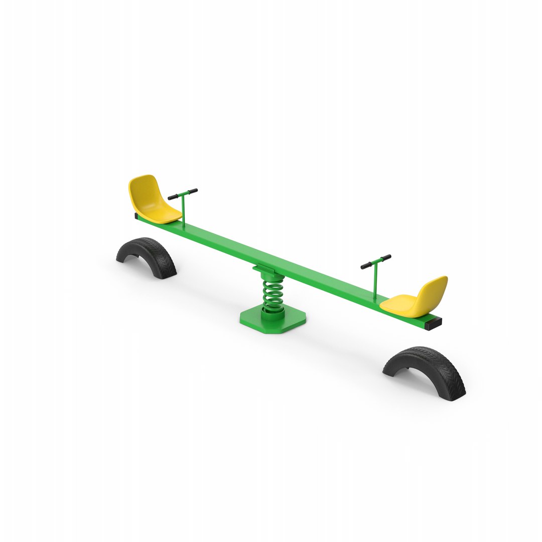 Green See Saw With Tires 3D model - TurboSquid 2182852