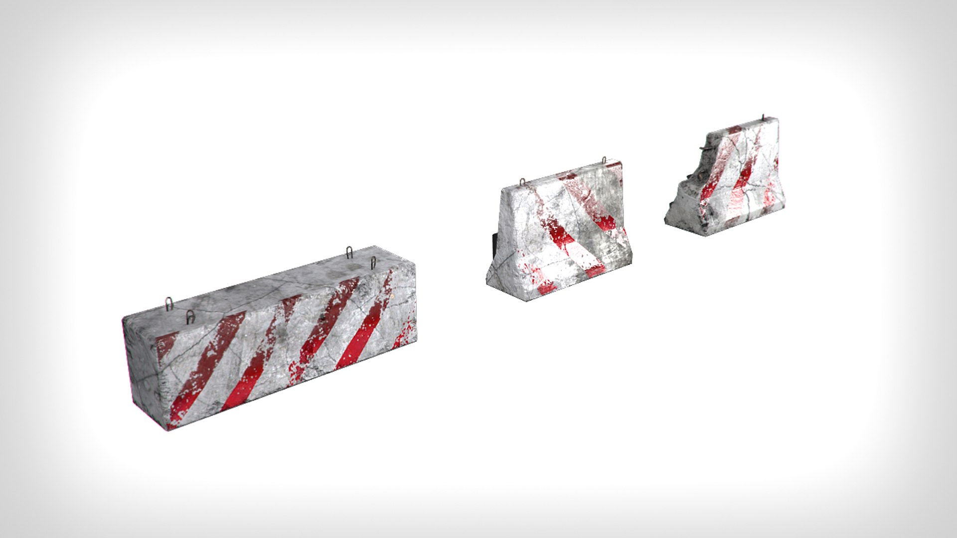 Road Blocks 3d Model