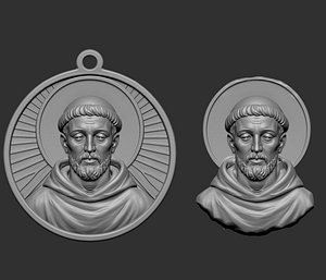 3D model depicting Saint Francis of Assisi