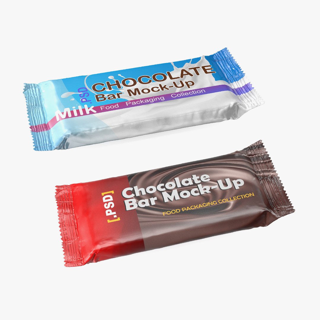 Mockup Chocolate Bars Collection 3D model preview