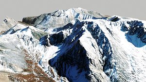Mountain landscape Snow Table height 3178 meters Mongolia 3D model