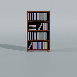 Modern Minimalist Brown Bookshelf 3D Model model