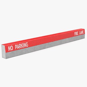 3D model Street Curb 3m Red Fire Lane