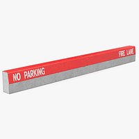 Street Curb 3m Red Fire Lane