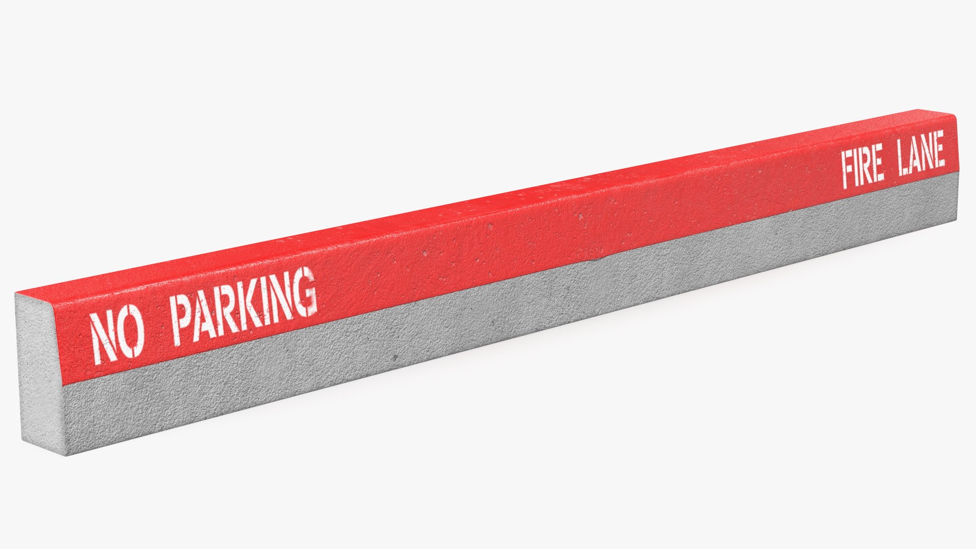 3D model Street Curb 3m Red Fire Lane TurboSquid 2028928
