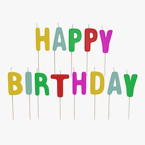 3d happy birthday candles