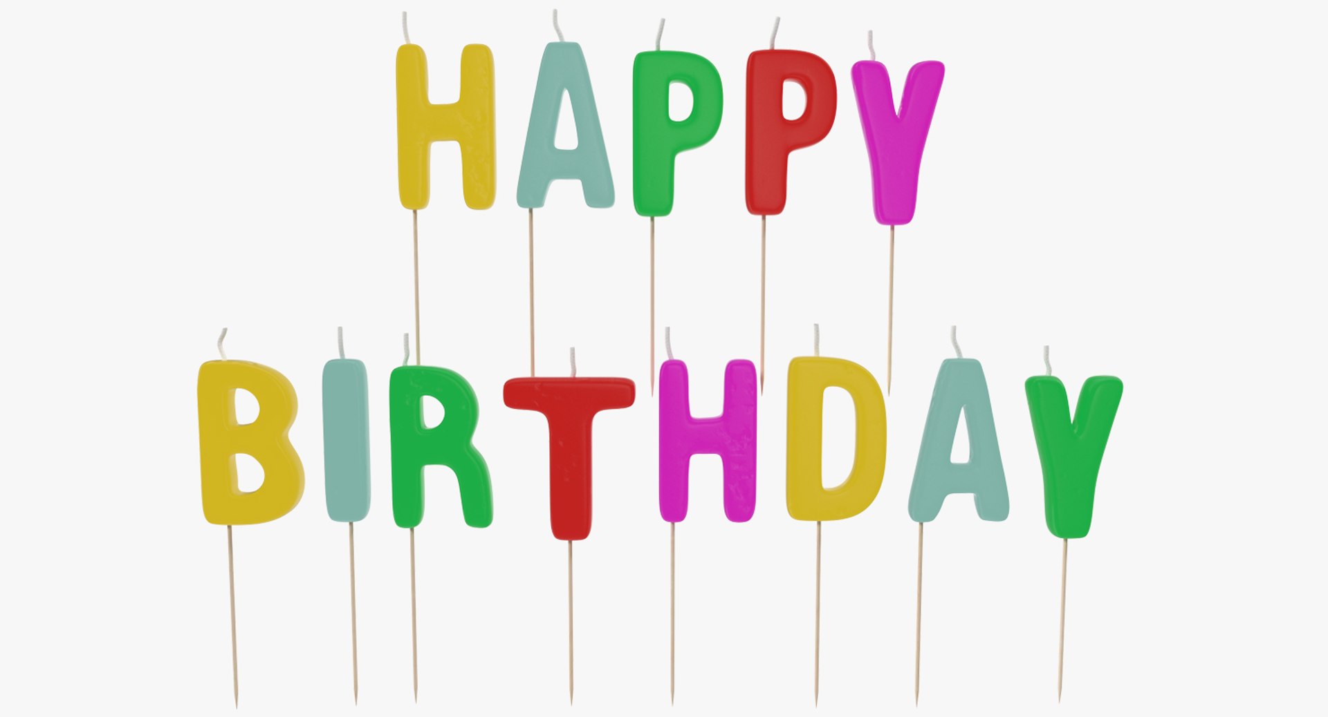 Happy Birthday Candles 3D model preview