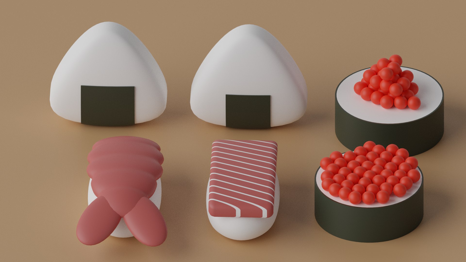 Cartoon Sushi Japanese Food Pack 3D Model - TurboSquid 2078429