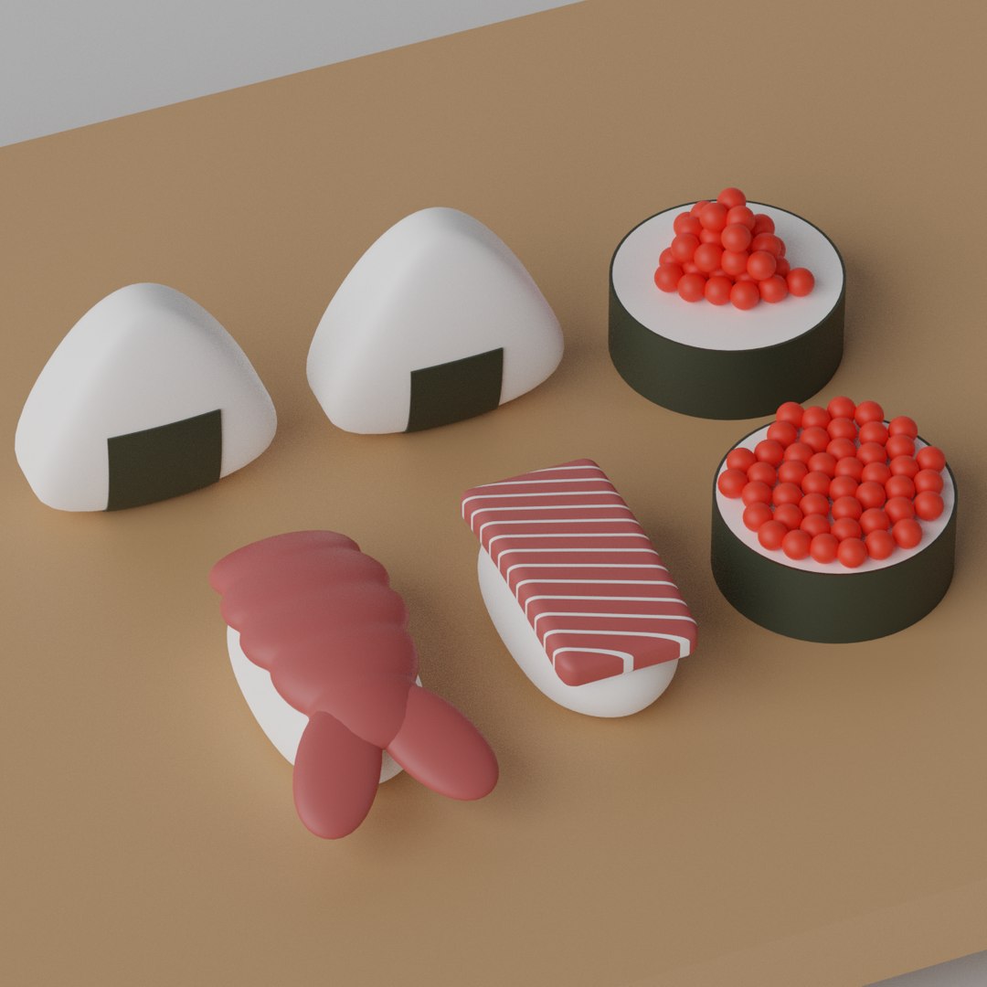 Cartoon Sushi Japanese Food Pack 3D Model - TurboSquid 2078429