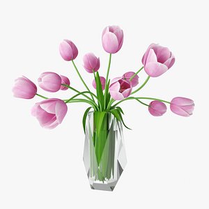 tulips faceted crystal 3D model