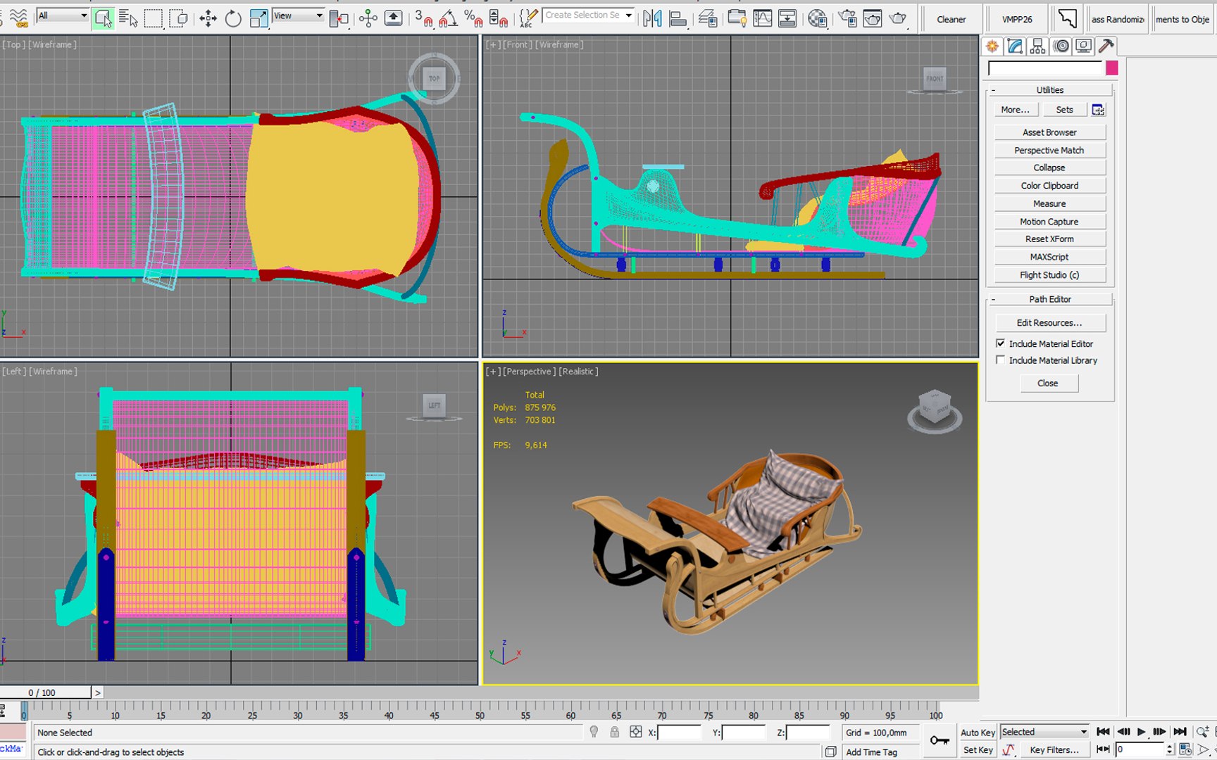 Sleigh 3d Max