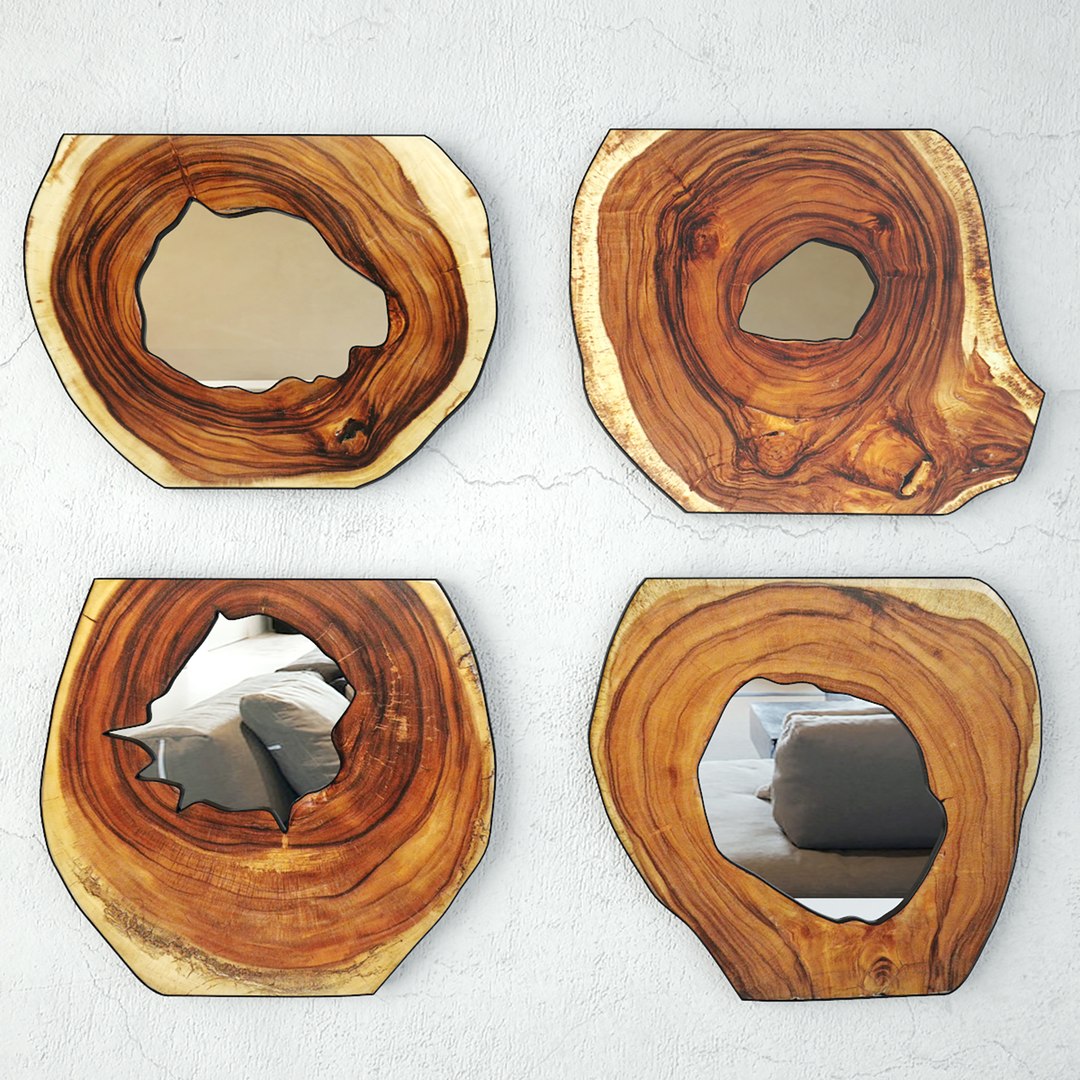 3D Organic Monkey Pod Mirrors 2 Model - TurboSquid 2124575