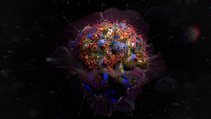 Animated HIV virus Human Immunodeficiency Virus 3D model