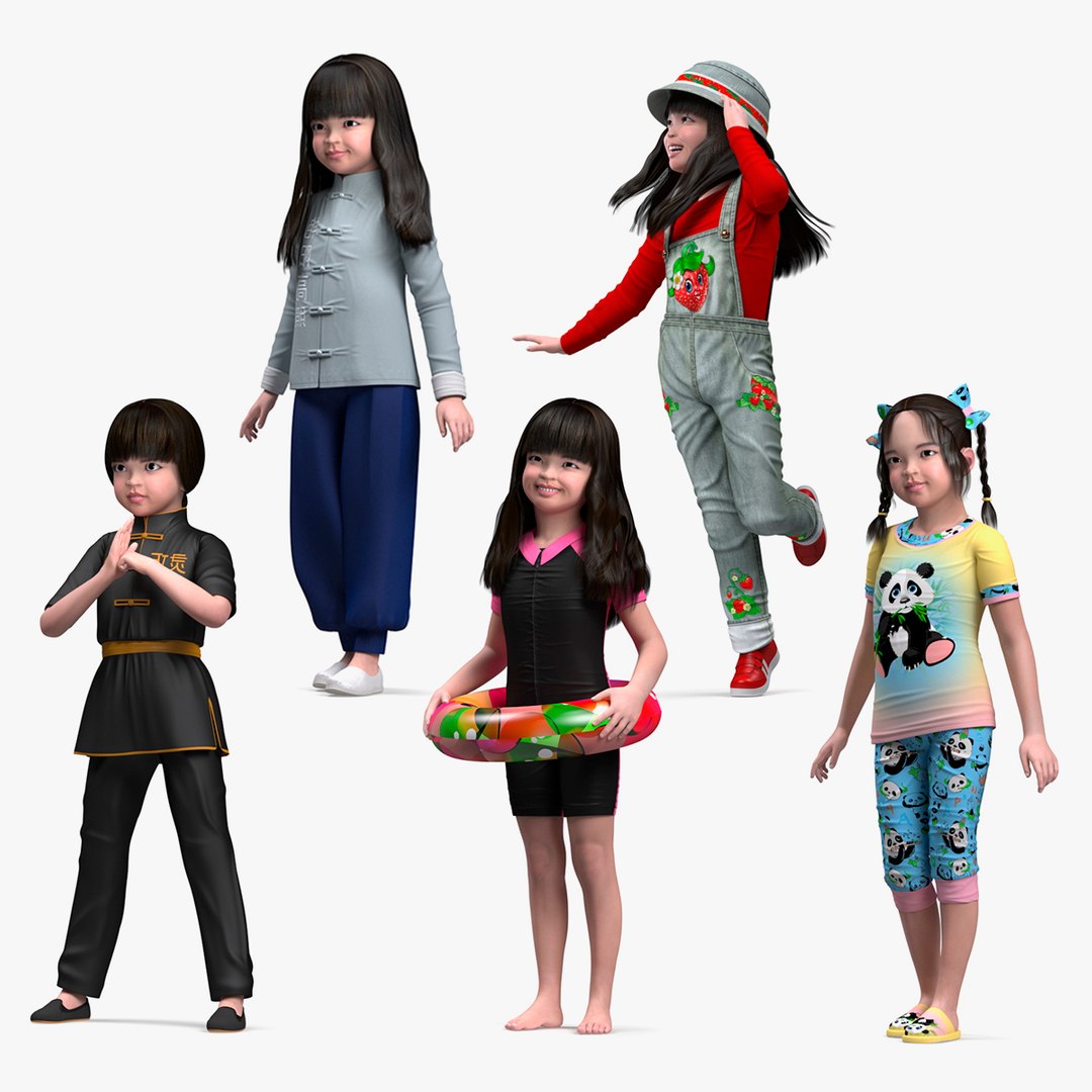 Rigged Asian Girl Childs Collection 3