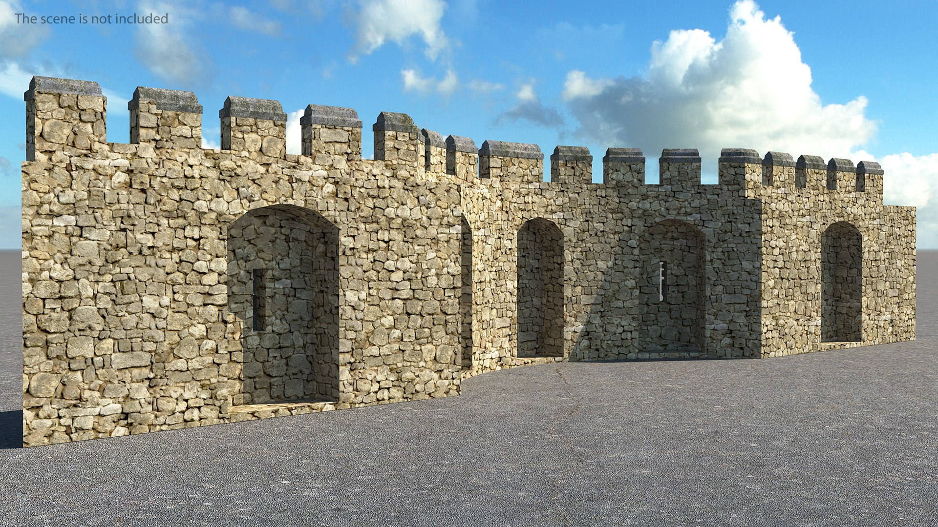 Old stone wall 3D model - TurboSquid 1474122