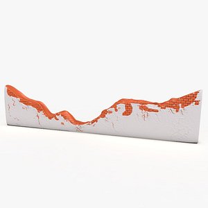 3D model white concrete broken