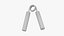 Realistic Silver Metal Hand Grip Strengthener Mockup