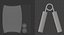 Realistic Silver Metal Hand Grip Strengthener Mockup