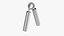 Realistic Silver Metal Hand Grip Strengthener Mockup