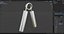 Realistic Silver Metal Hand Grip Strengthener Mockup
