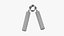 Realistic Silver Metal Hand Grip Strengthener Mockup