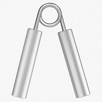 Realistic Silver Metal Hand Grip Strengthener Mockup