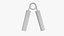 Realistic Silver Metal Hand Grip Strengthener Mockup