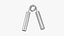 Realistic Silver Metal Hand Grip Strengthener Mockup