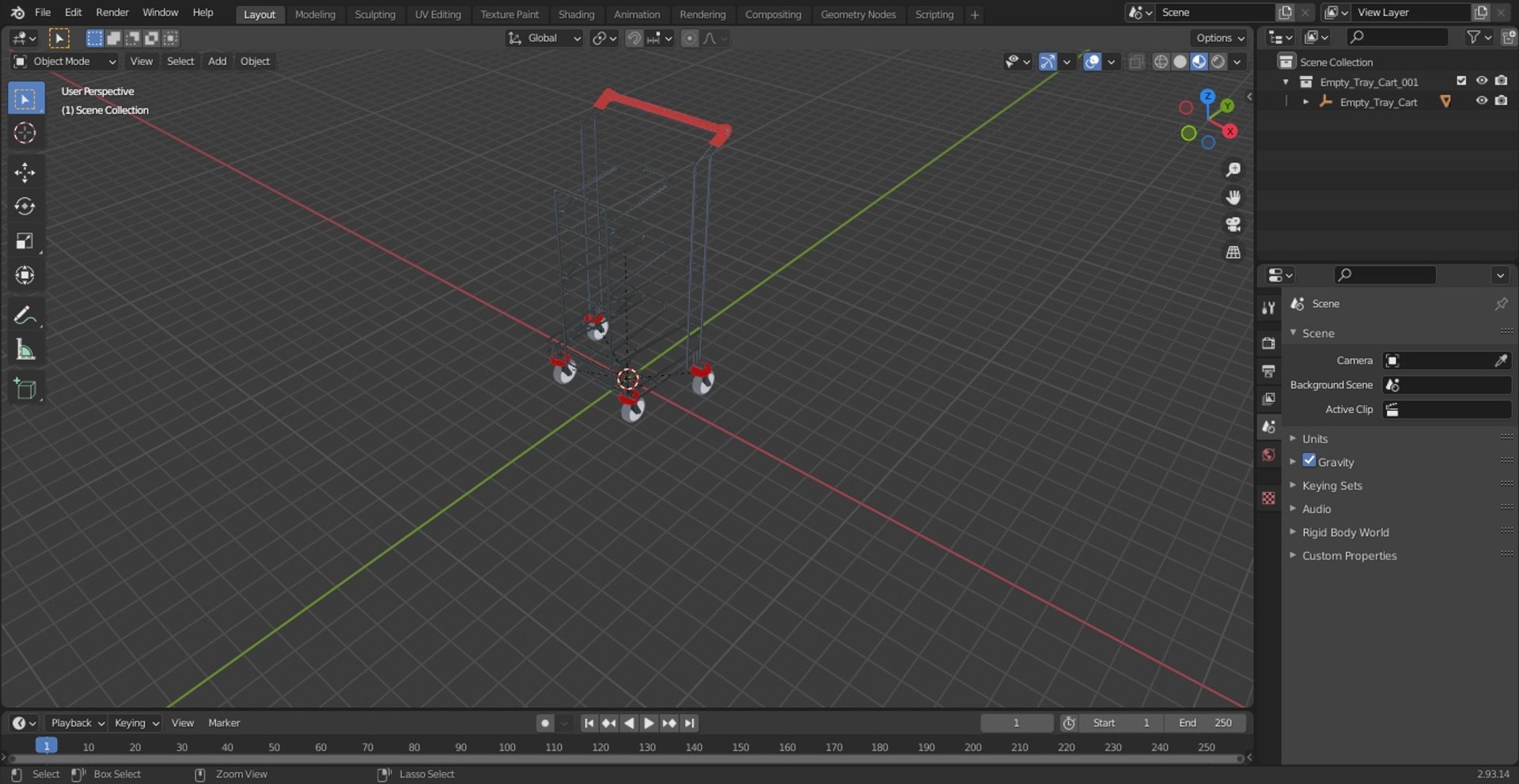 3D model Empty Tray Cart - TurboSquid 2022390