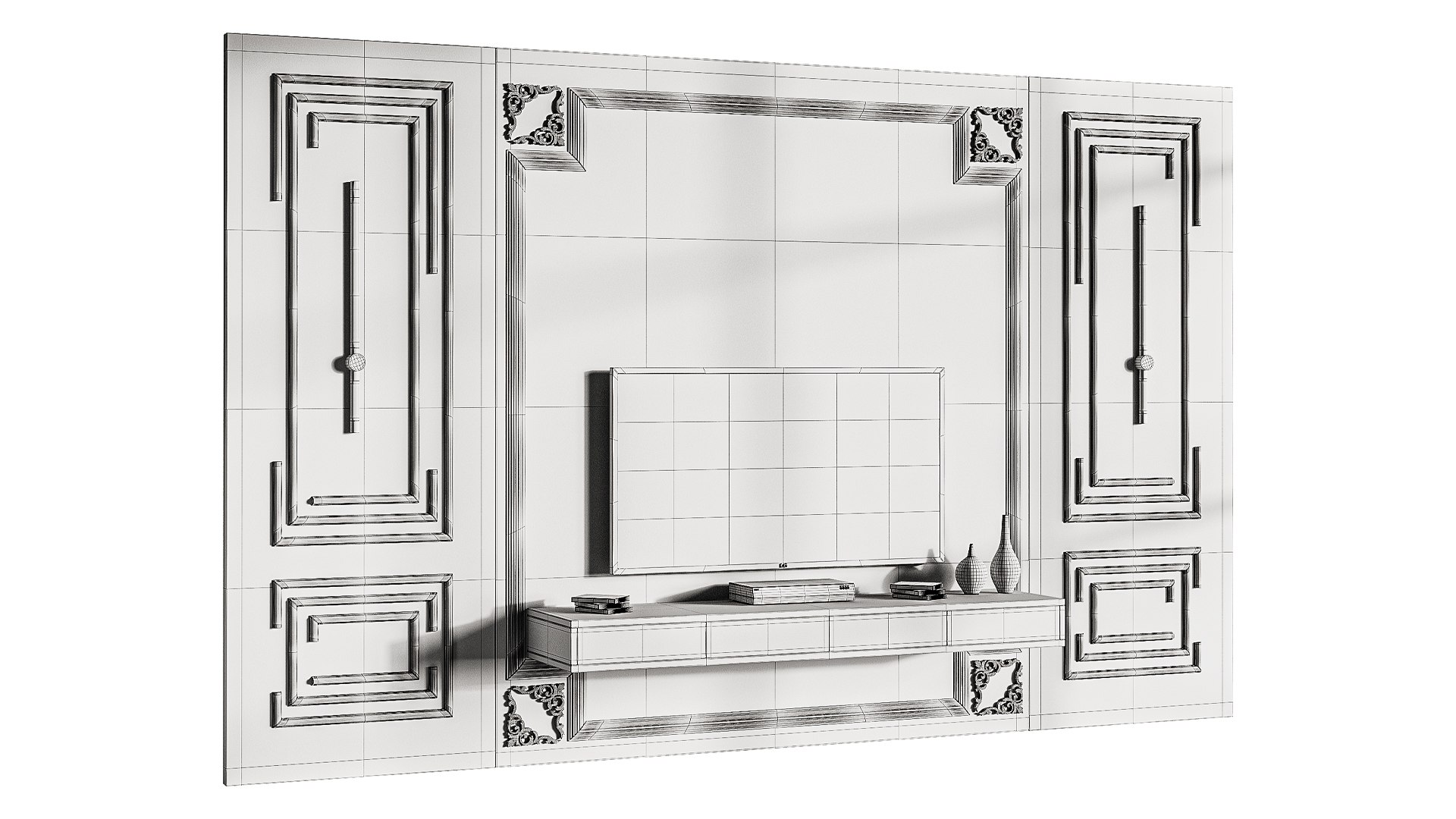 Modern TV Wall 08 3D Model - TurboSquid 2369362