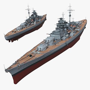 Bismarck Battleship in Pre-War Gray Paint 1940 Gray
